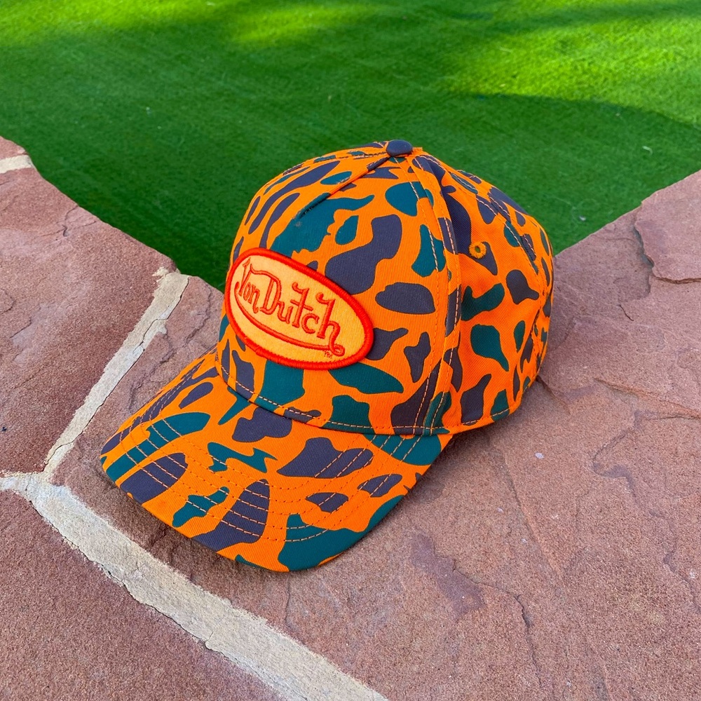 Von Dutch Orange Camouflage trucker hat